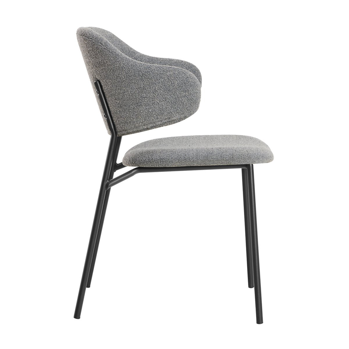 Bouclé fauteuil set van 2 donkergrijs