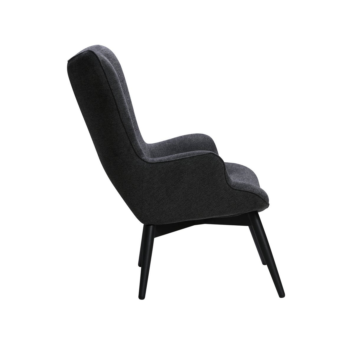 Fauteuil donkergrijze structuurstof