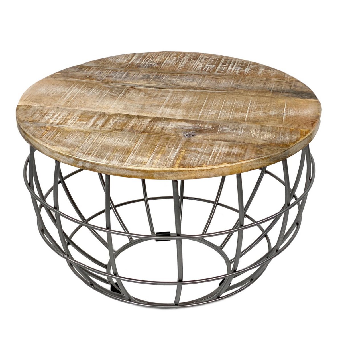 Bijzettafel Duurzame salontafel Woonkamer Tafel Ronde Lexington Ø 55 cm Metalen frame Solid