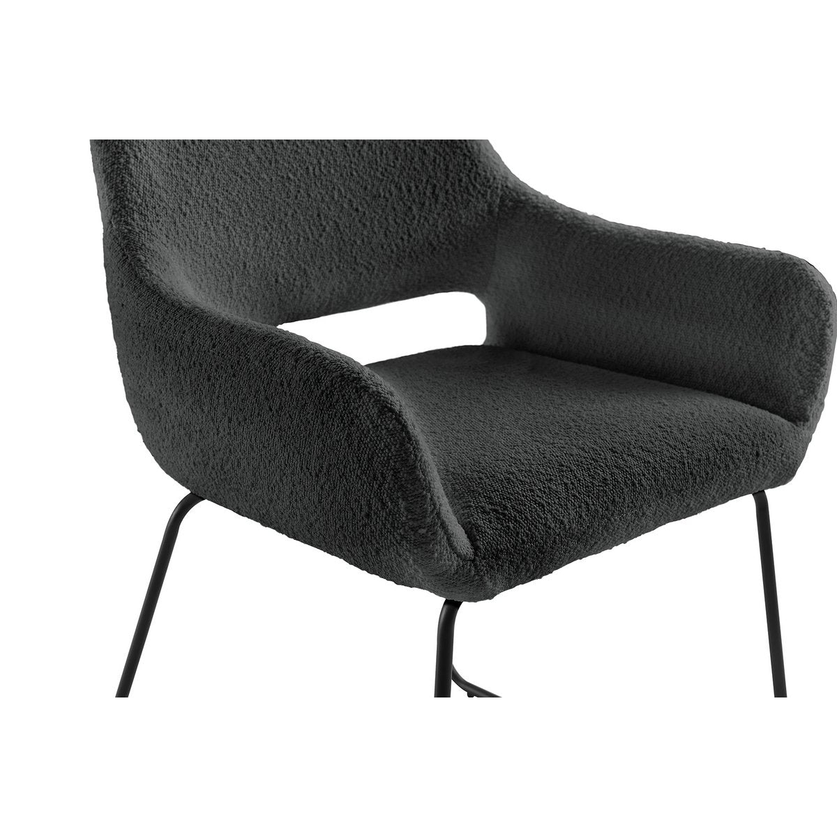Fauteuil met ruguitsparing Bouclé stof antraciet