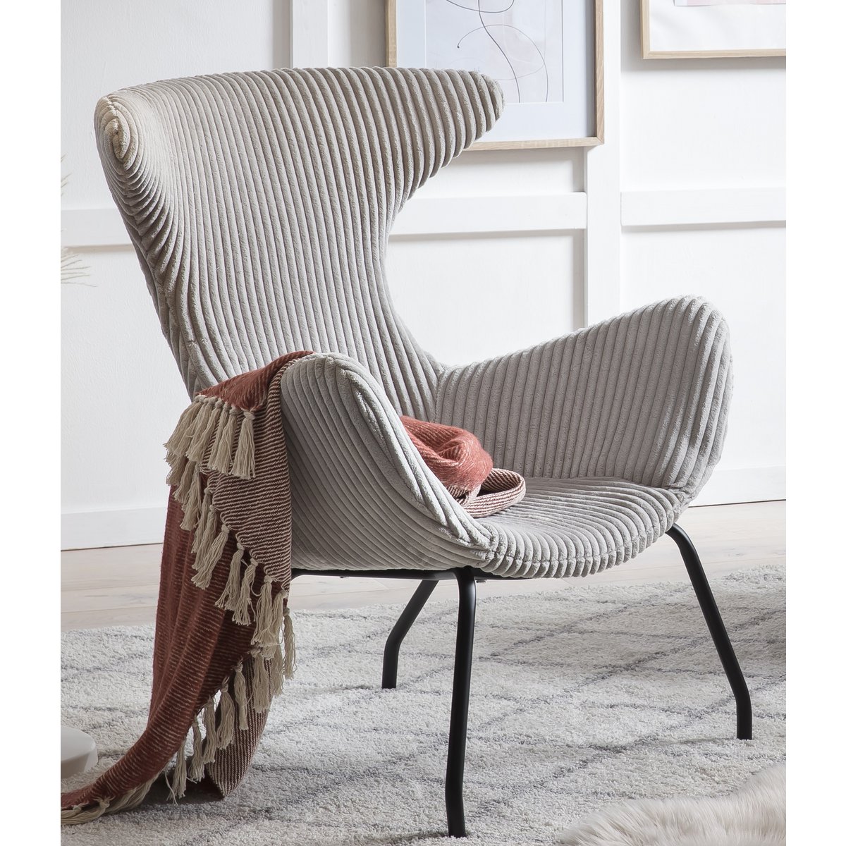 Relaxfauteuil Grijze structuurstof