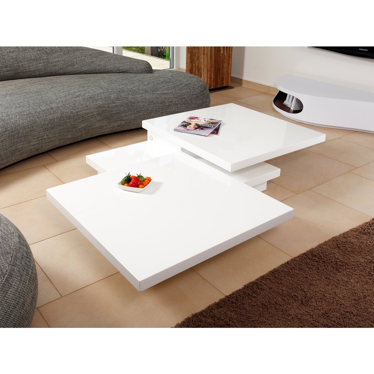 Salontafel 120X80 cm wit