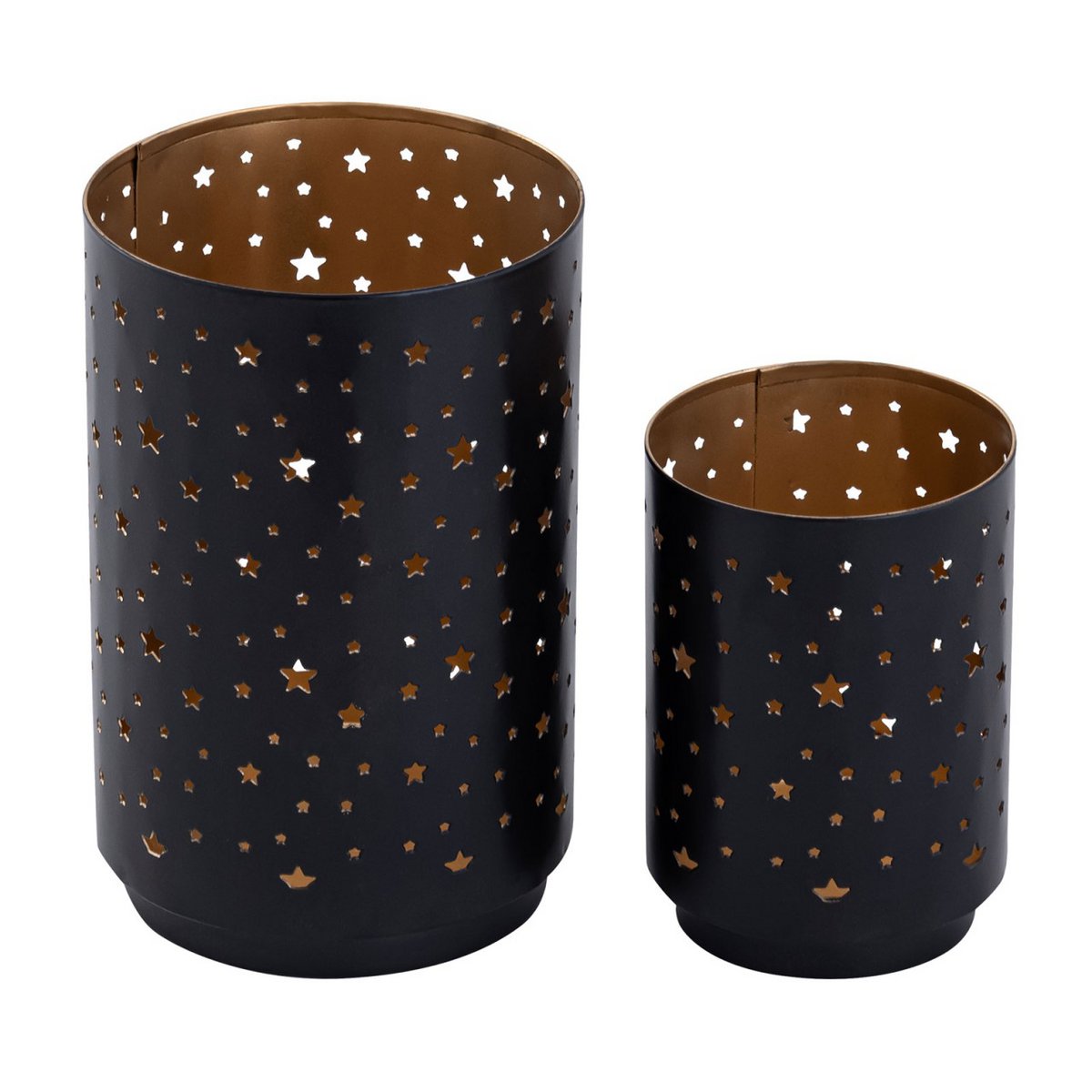 Tealight Holder MasterBox 16x 2 Set Starry Sky Kandelhouder rond Black Gold