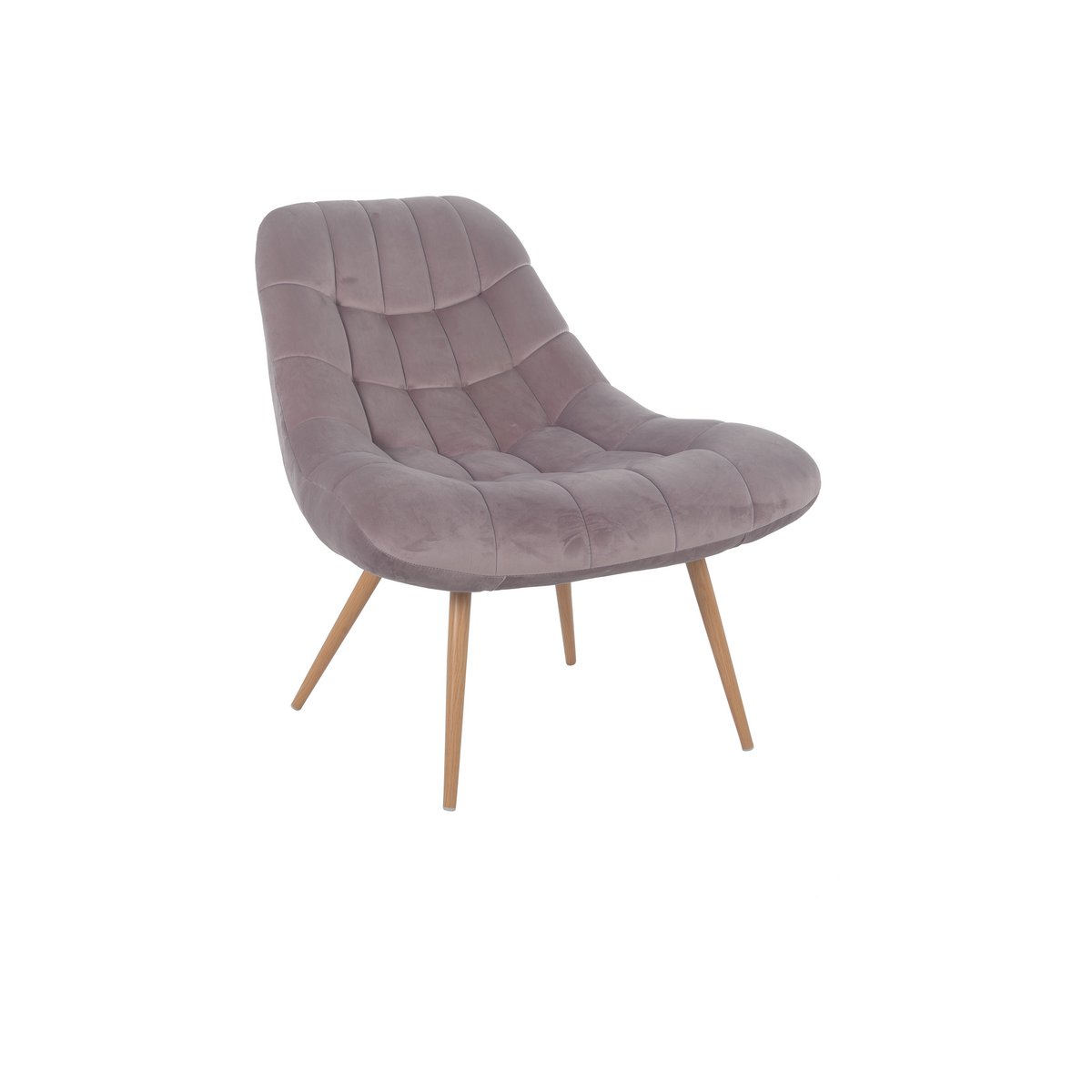 Fauteuil XXL fluweel roze metaal houtlook
