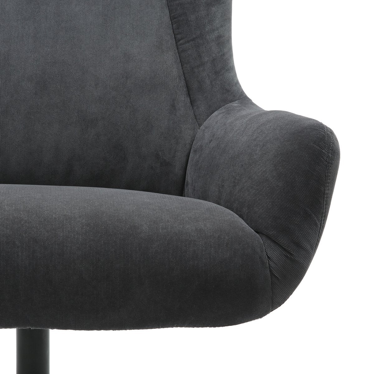 Fauteuil en kruk koordoptiek grijs