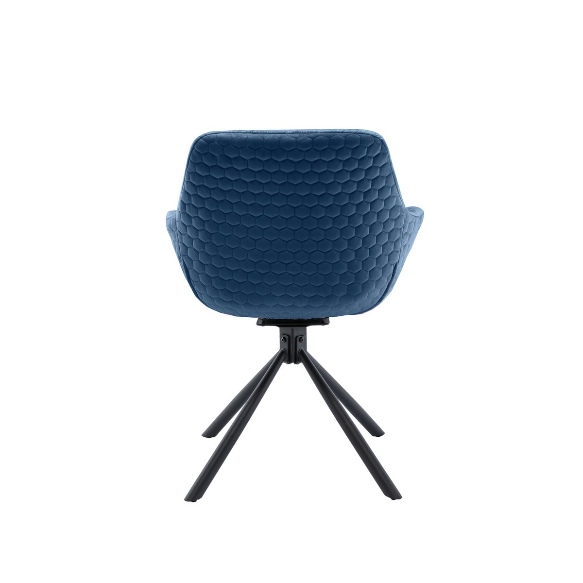 Fauteuil met honingraatstiksel in fluweelblauw