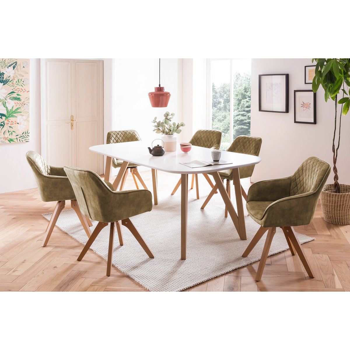 Fauteuil vintage fluweel velours, groen
