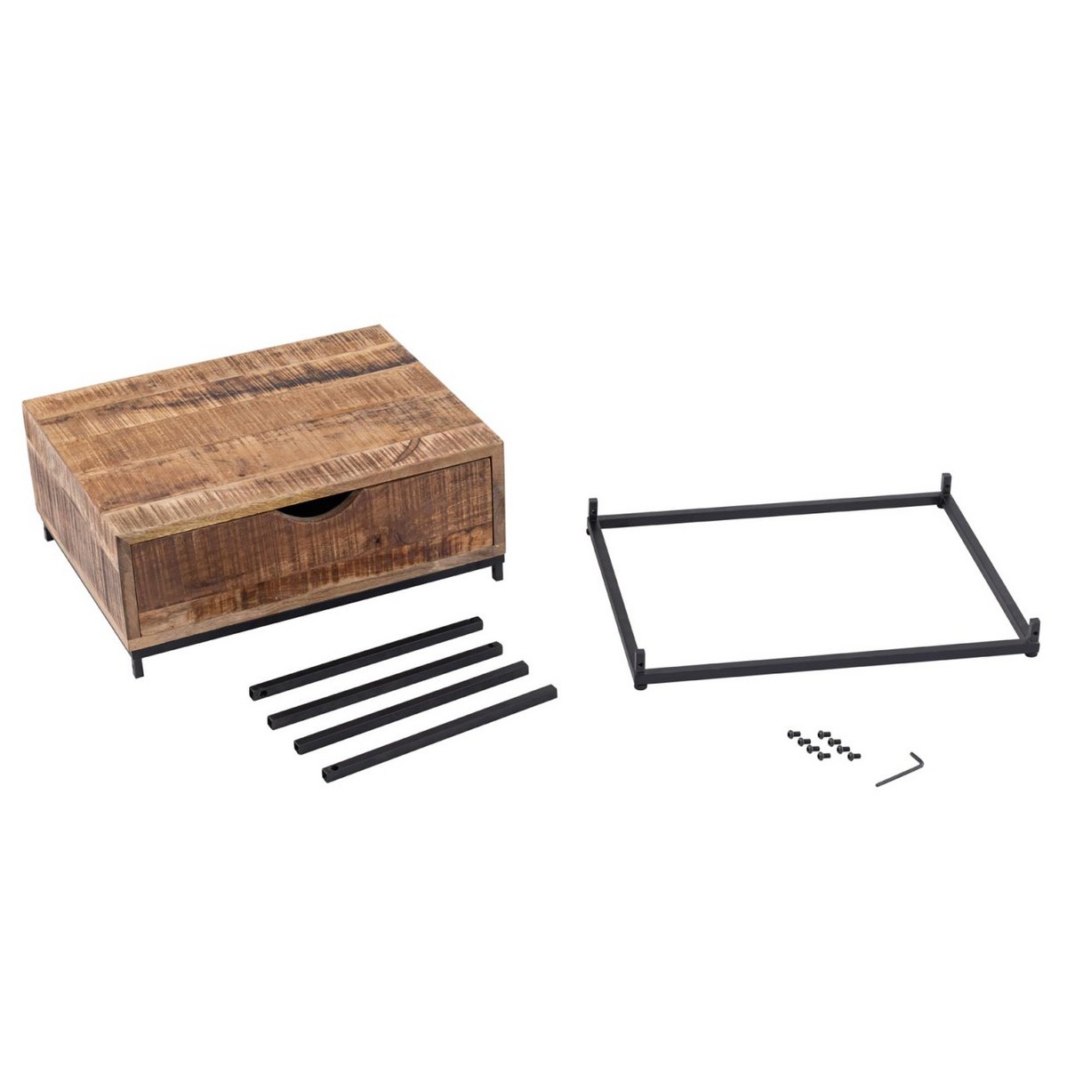Nachtkast houten nachtkast 45x45x35cm nachtconsole maya bijzitter metalen frame