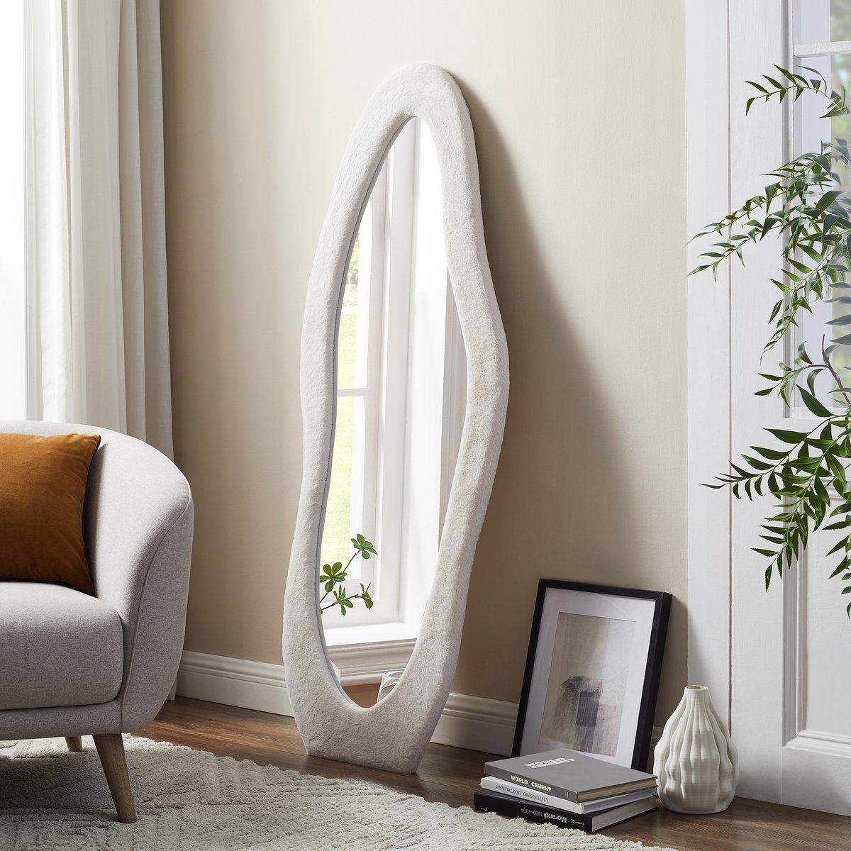 Spiegel imitatiebont beige 60x160 cm