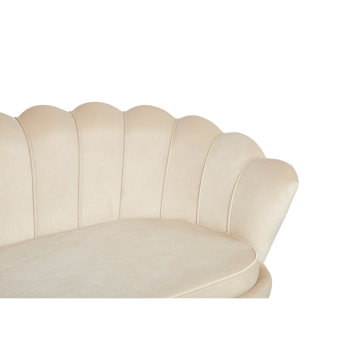Shell bank 3 zits in beige fluweel
