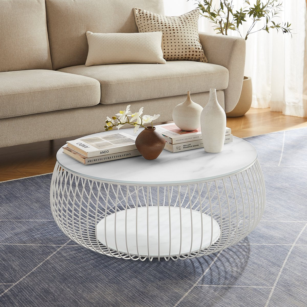 Salontafel Ø 86 cm wit