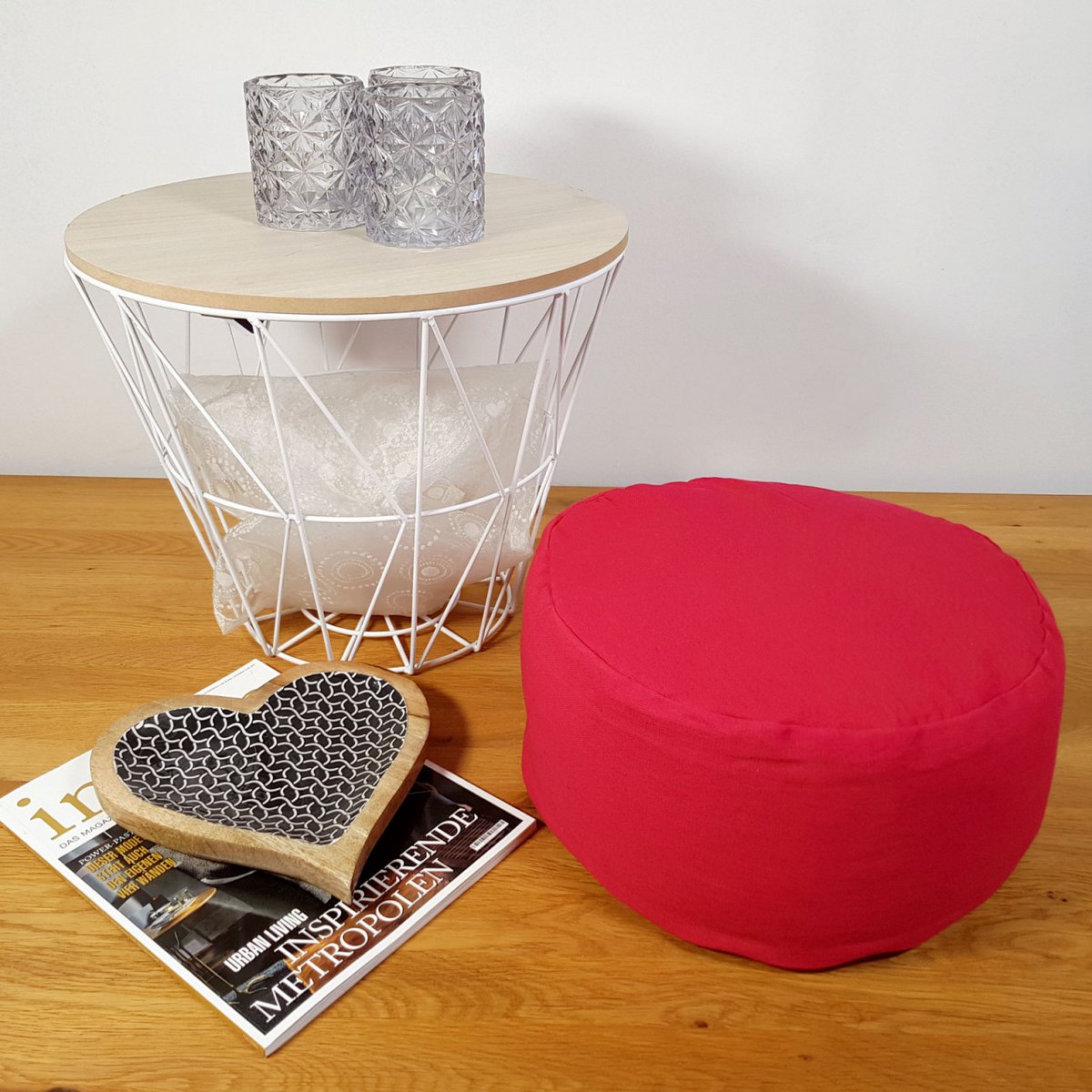 Yoga -kussens Meditatiekussenstoel Kushion Vloer kussen Lotus rond H 14 x Ø 31 cm Cover Wasbaar