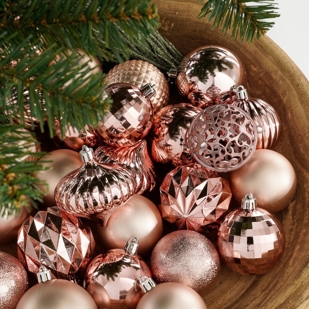 Kerstballen set Unbreakable baubles Roze