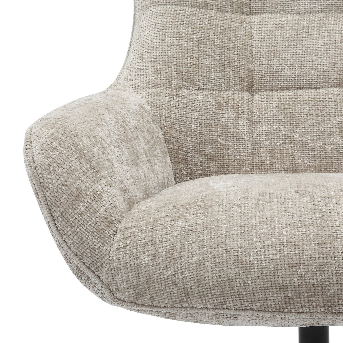 Fauteuil chenille stof lichtgrijs