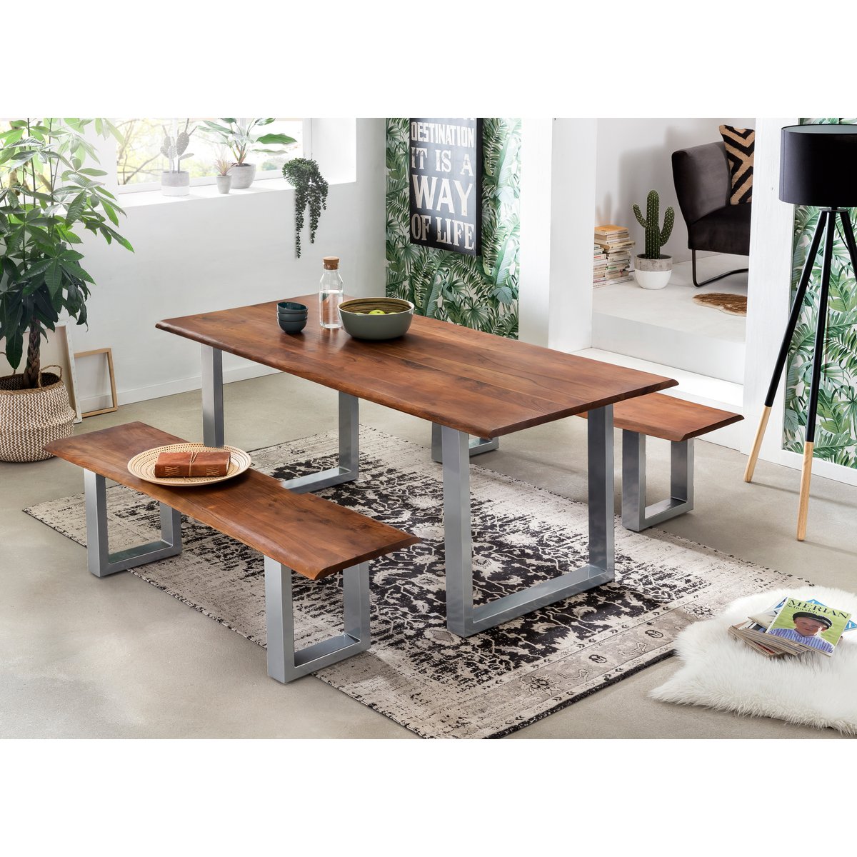 Tafel 160 x 85 cm met boomrand zoals gegroeid