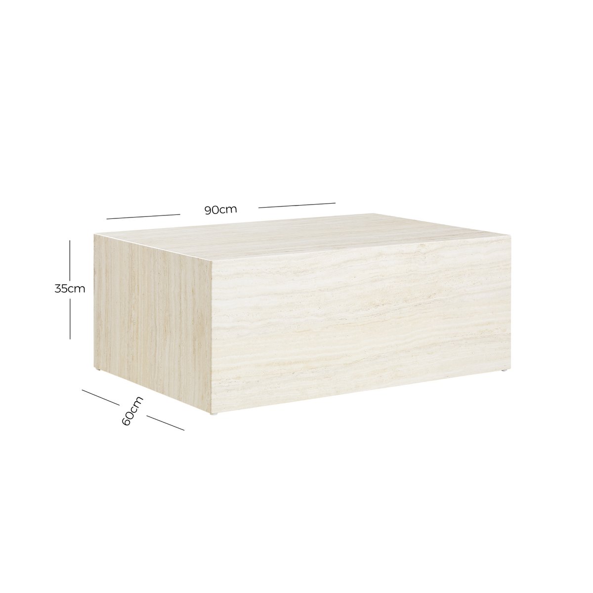 Couchtisch Travertin 90x60 cm