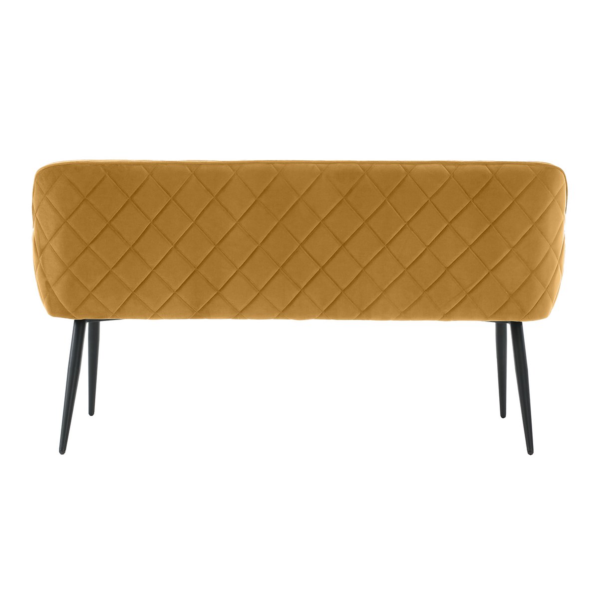 Bank 160 cm fluweel mosterdgeel