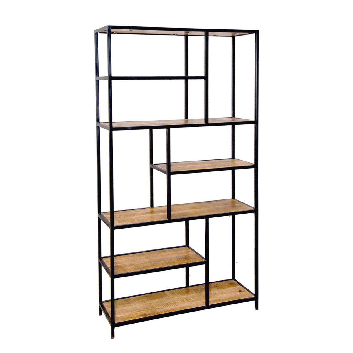 Bookshelf Stand Plank boekenkast 100 x 193 x 36 cm Liverpool metalen frame zwart mat