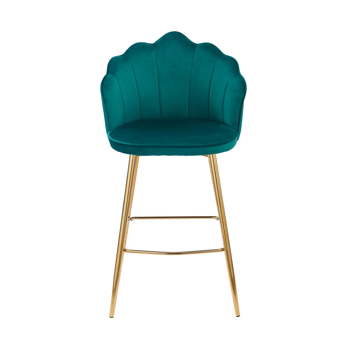 Set van 2 Shell Design Velvet Barkrukken Groen