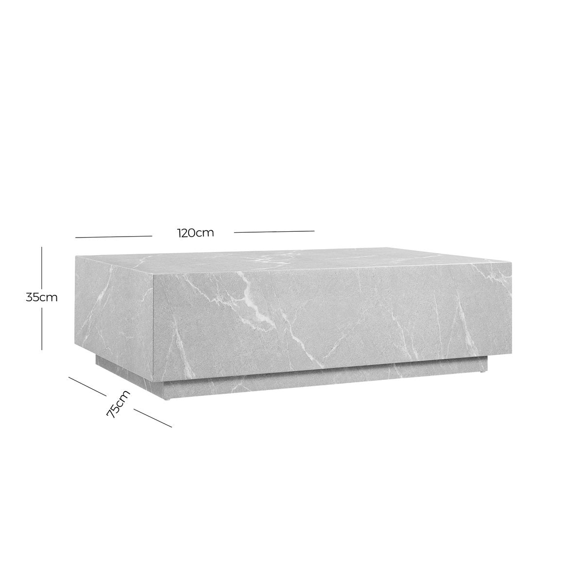 Salontafel grijs 120x75 cm