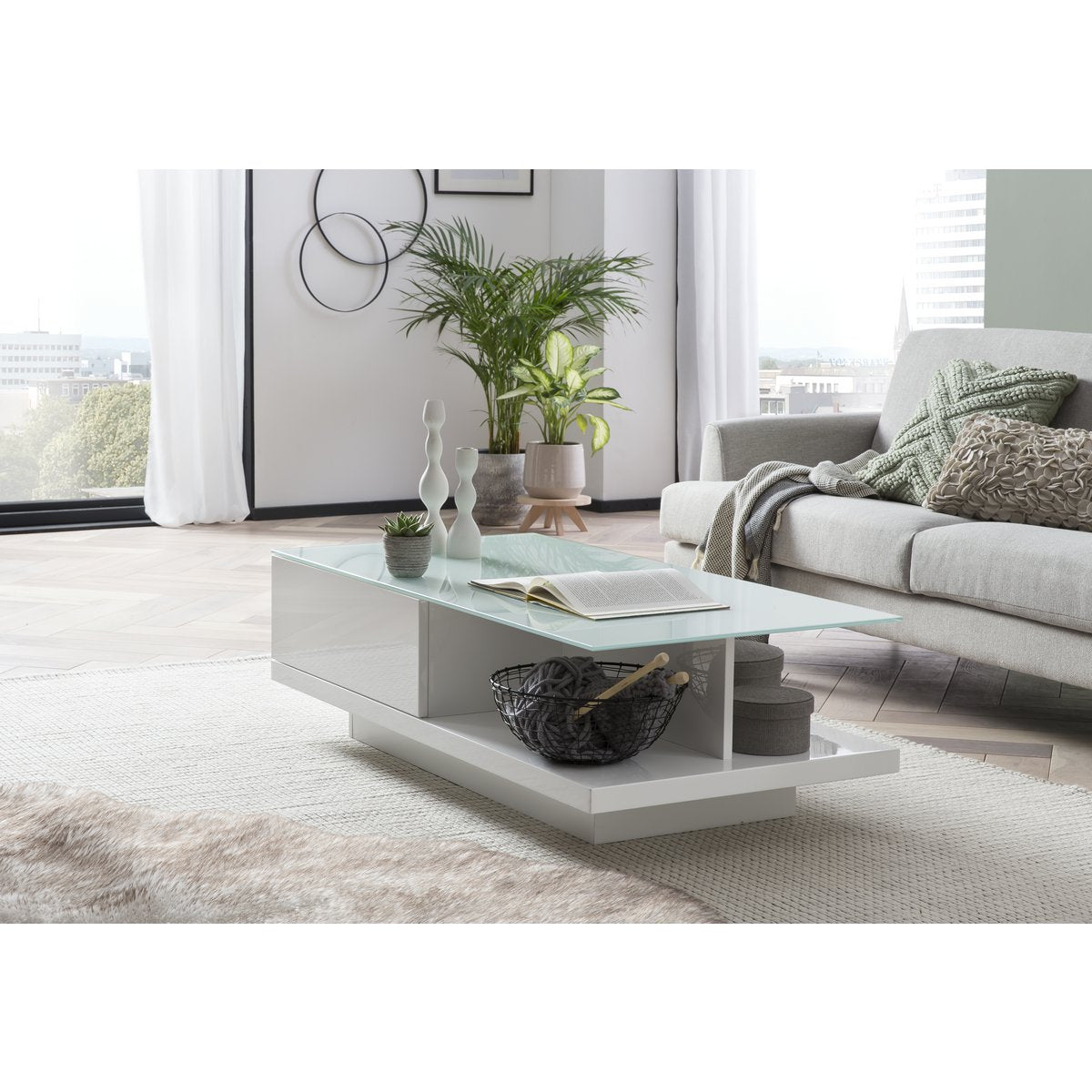 Salontafel 120x60x36 cm wit