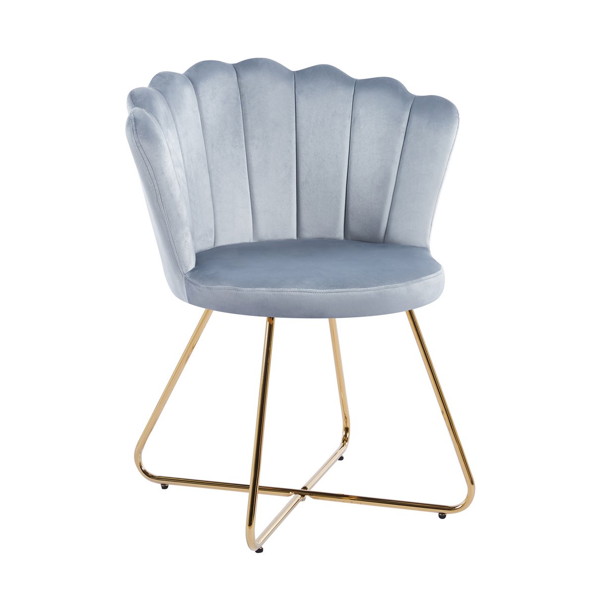 Set van 2 fluwelen kuipstoelen in lichtgrijs