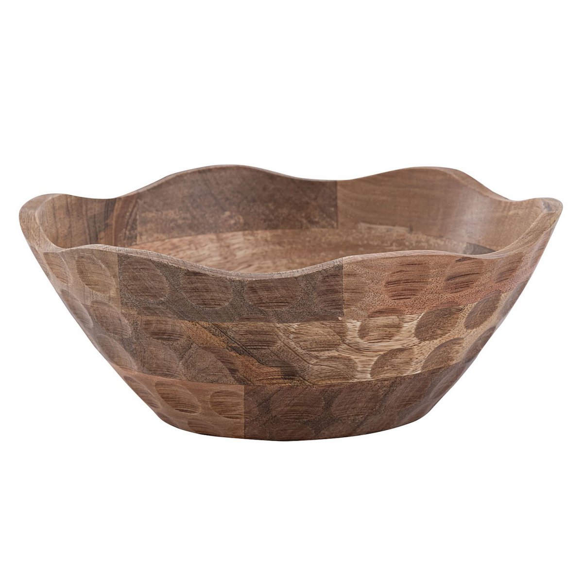 Decoratieve schaal houten kom Ø25 of 30 cm H6cm ronde originele mangolz solide