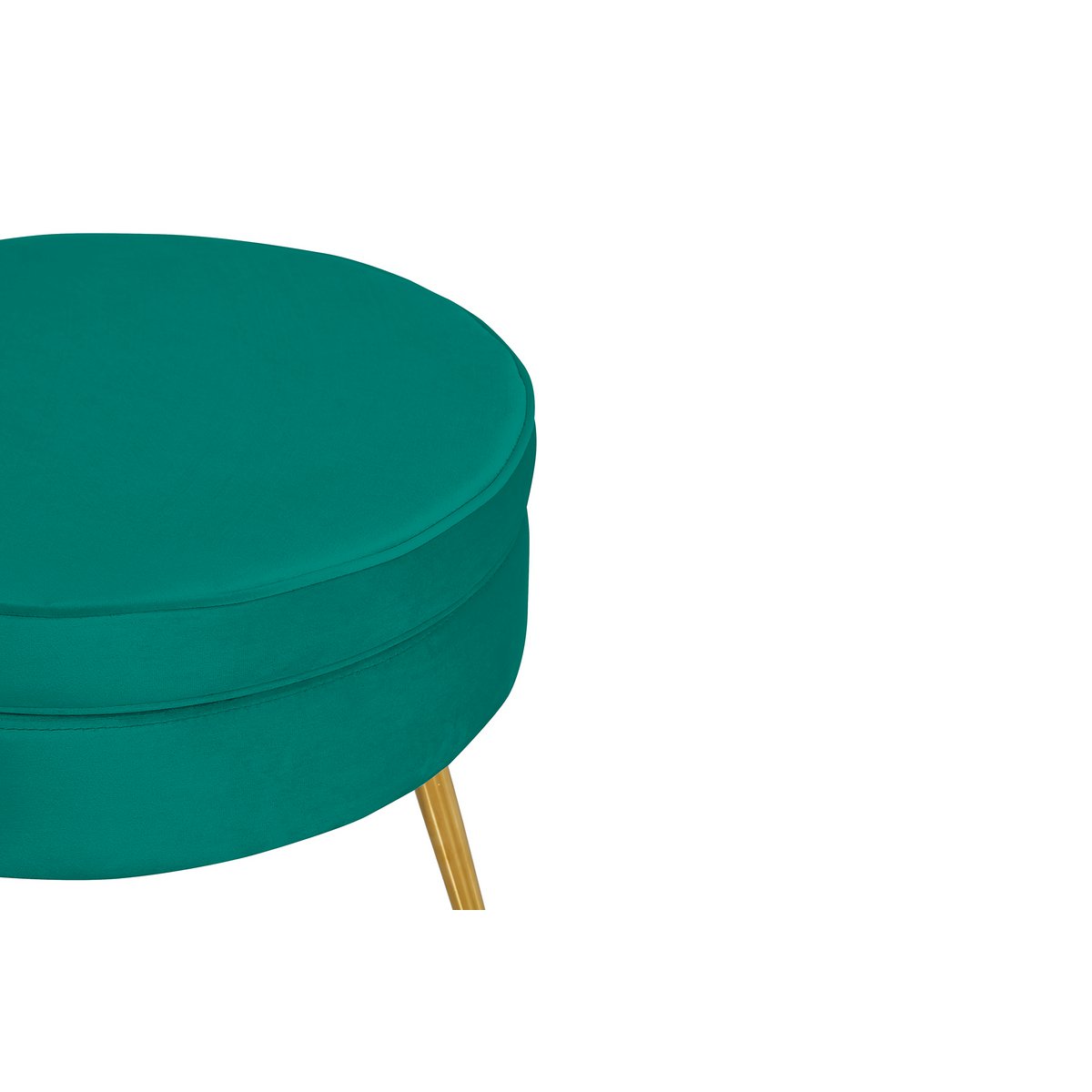 Ronde fluwelen poef groen