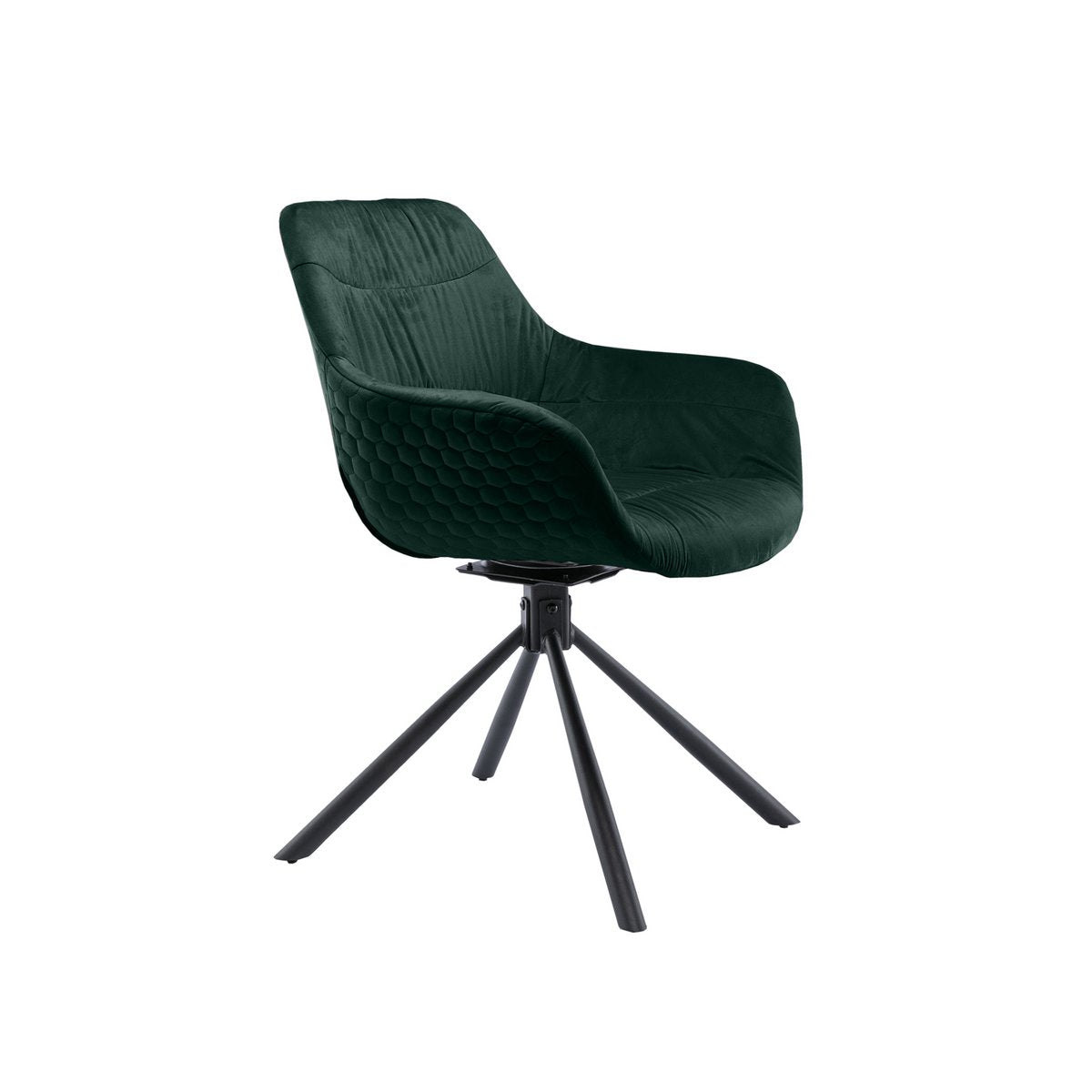 Fauteuil met honingraatstiksel in dennengroen fluweel