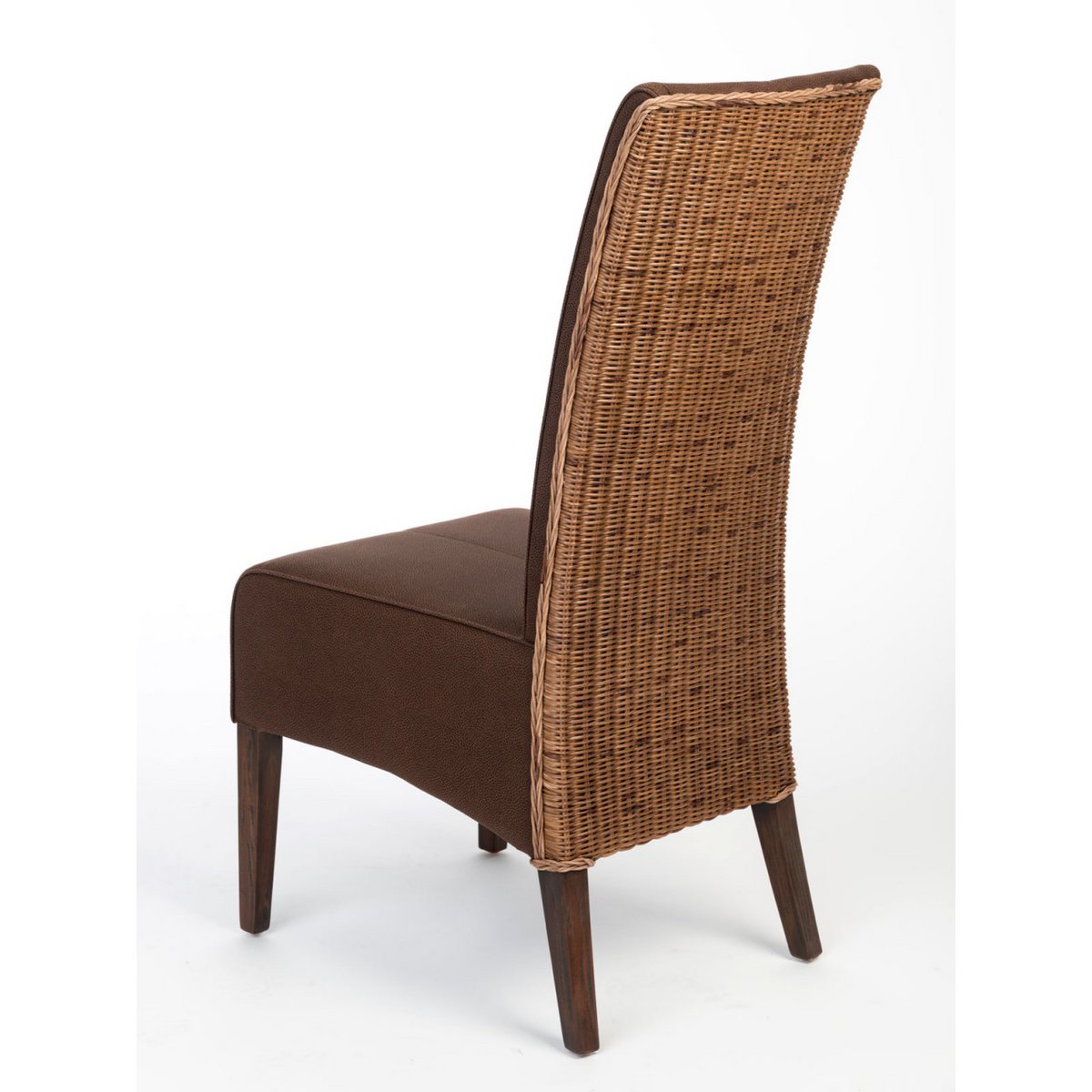 Rattan stoelen gezet 4 stukken eetkamerstoelen Antonio gestoffeerde stoelen bruin gestoffeerd wilde lederen look roggog