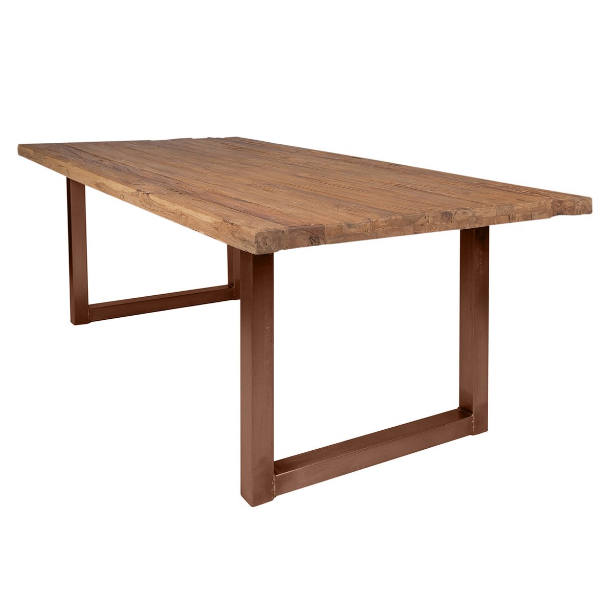 Tafel 200x100 cm, gerecycled natuurlijk teakhout