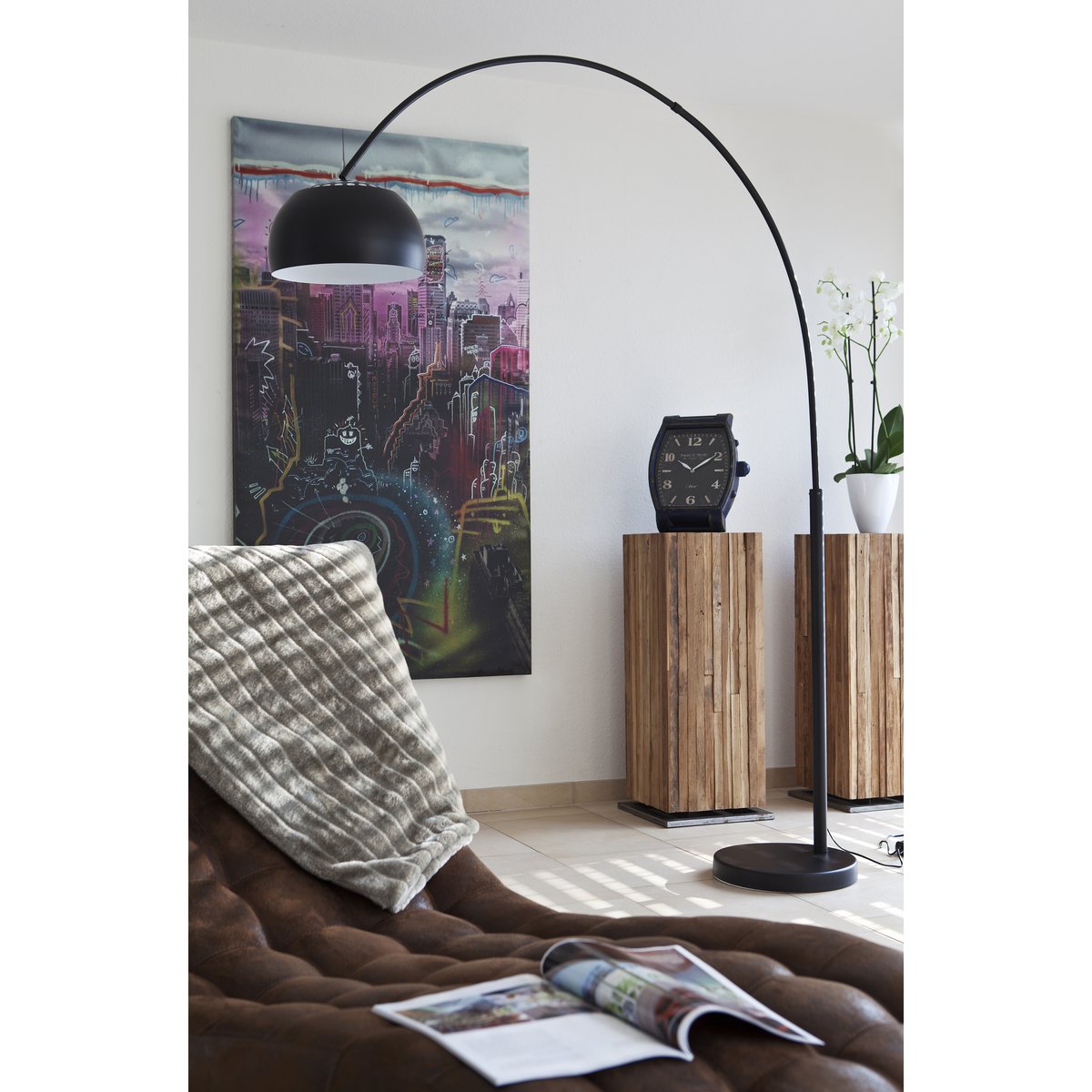 Booglamp 195 cm zwart