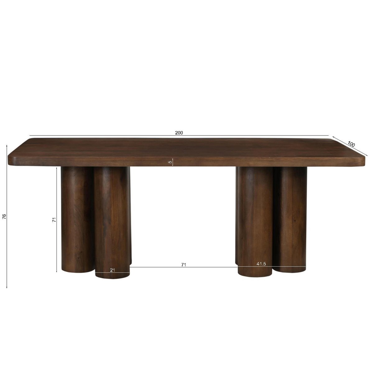 Eettafel 200x100 cm