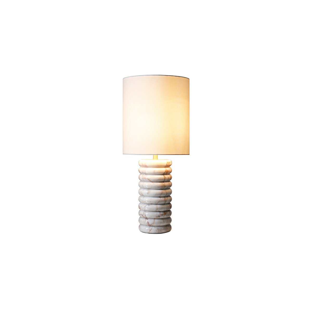 Tafellamp marmer/linnen beige