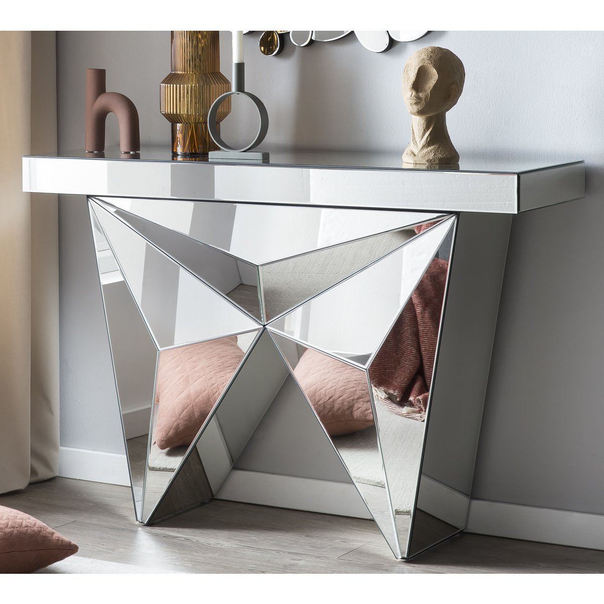 MDF console tafel met spiegelglas