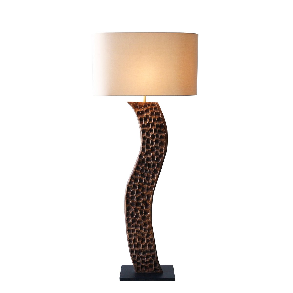Vloerlamp acacia/linnen naturel 171 cm