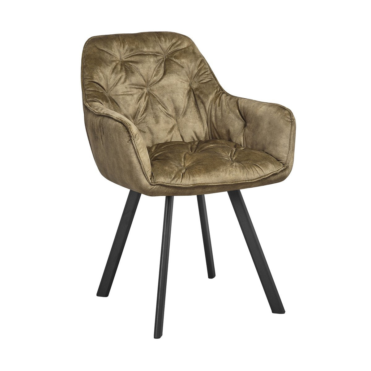 Eetkamerstoel set van 2 vintage fluweel velours groen