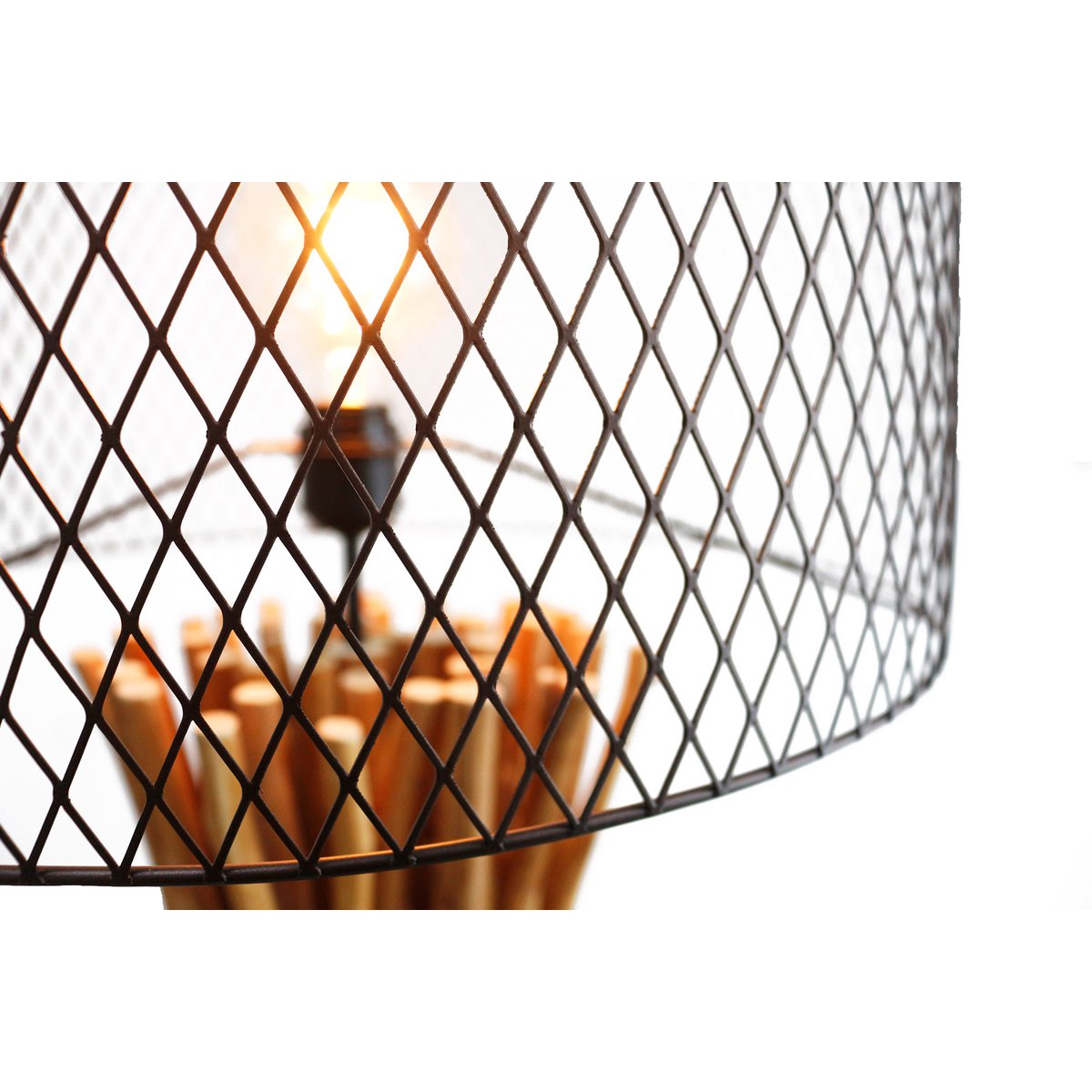 Vloerlamp drijfhout naturel/zwart 149 cm