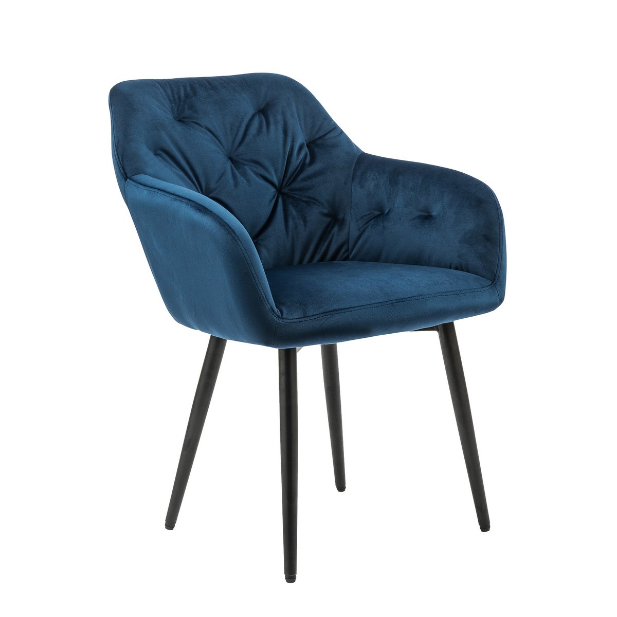 Fauteuil blauw fluweel