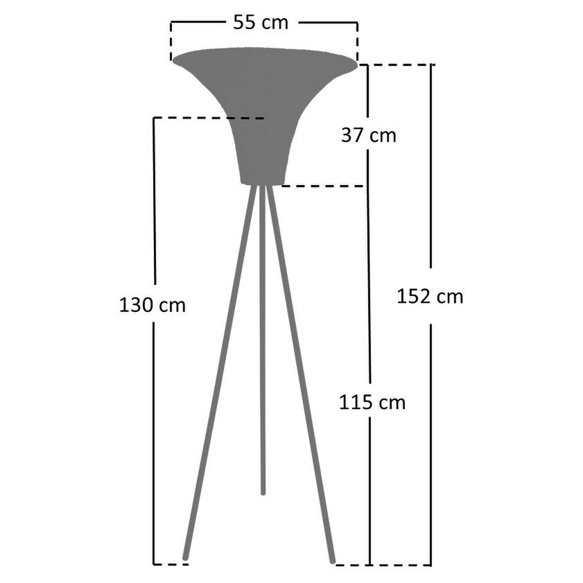 Staande lamp met gevlochten kap messing/naturel 150 cm