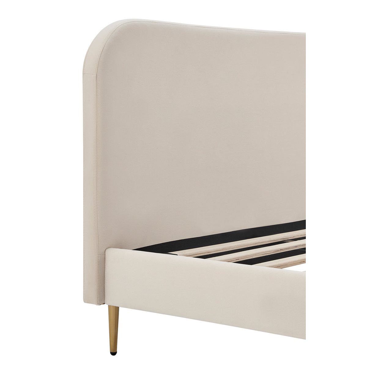 Gestoffeerd bed met beige fluwelen hoes 180x200 cm