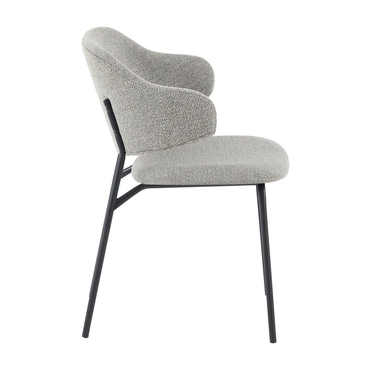 Bouclé fauteuil set van 2 lichtgrijs