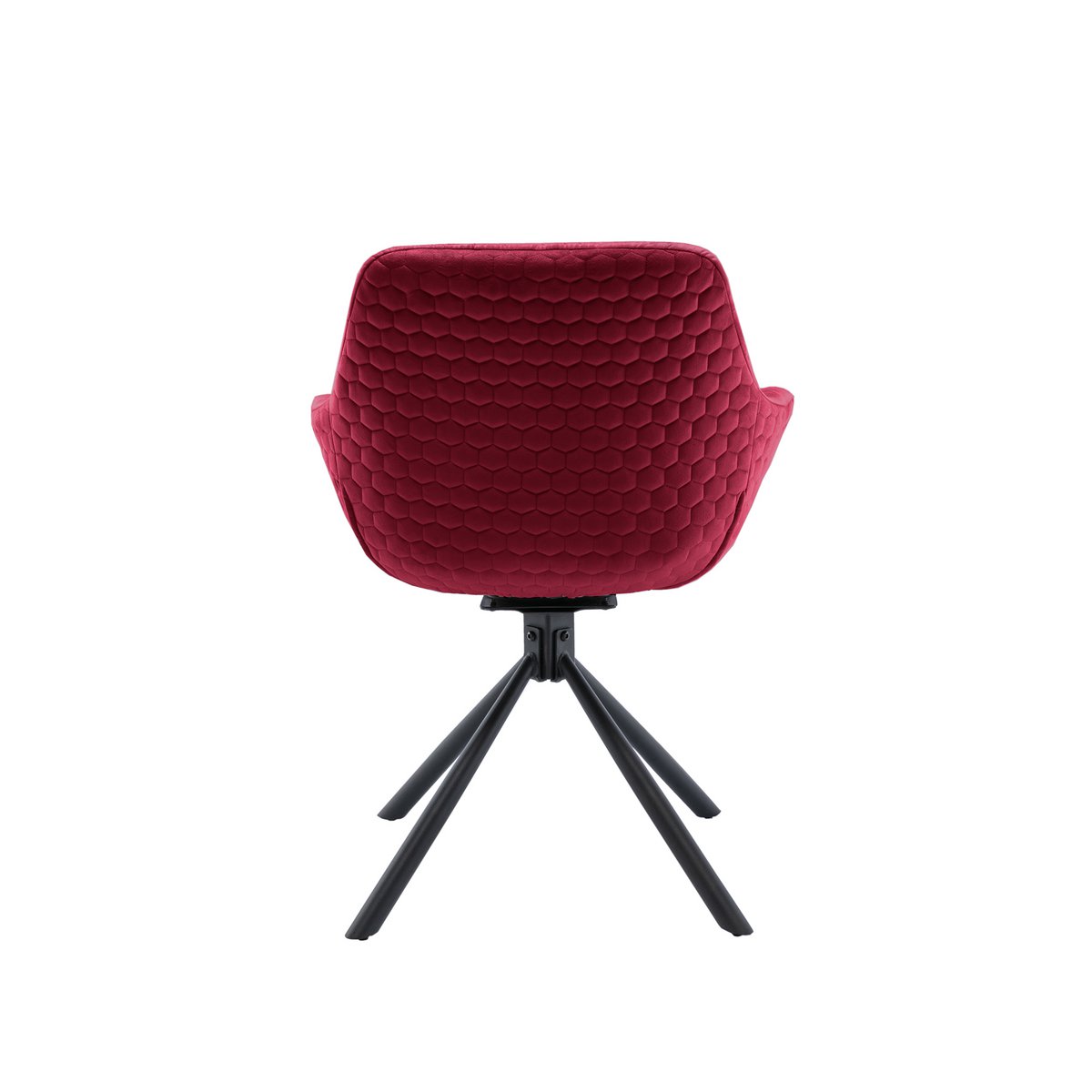 Fauteuil met honingraatstiksel in rood fluweel