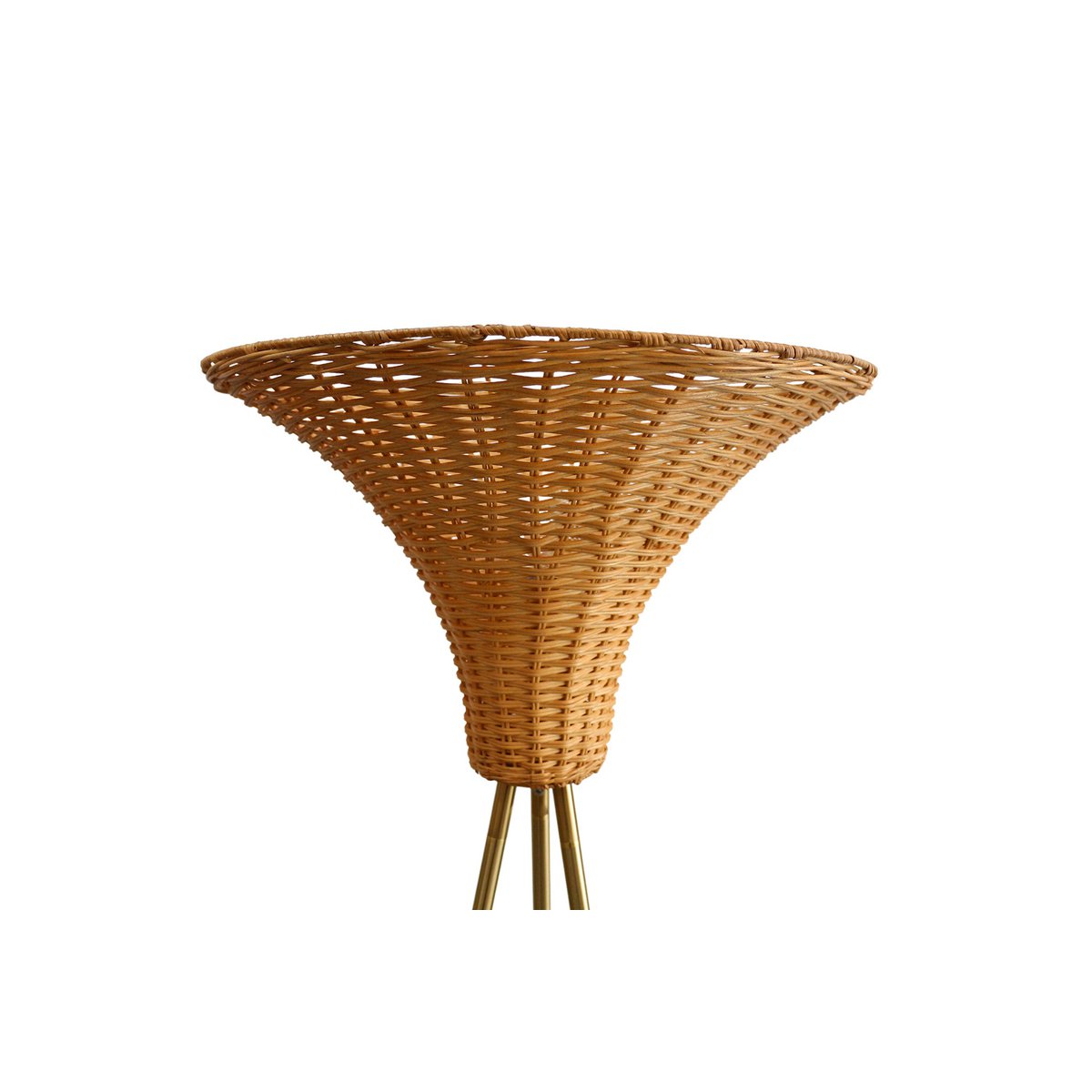 Staande lamp met gevlochten kap messing/naturel 150 cm