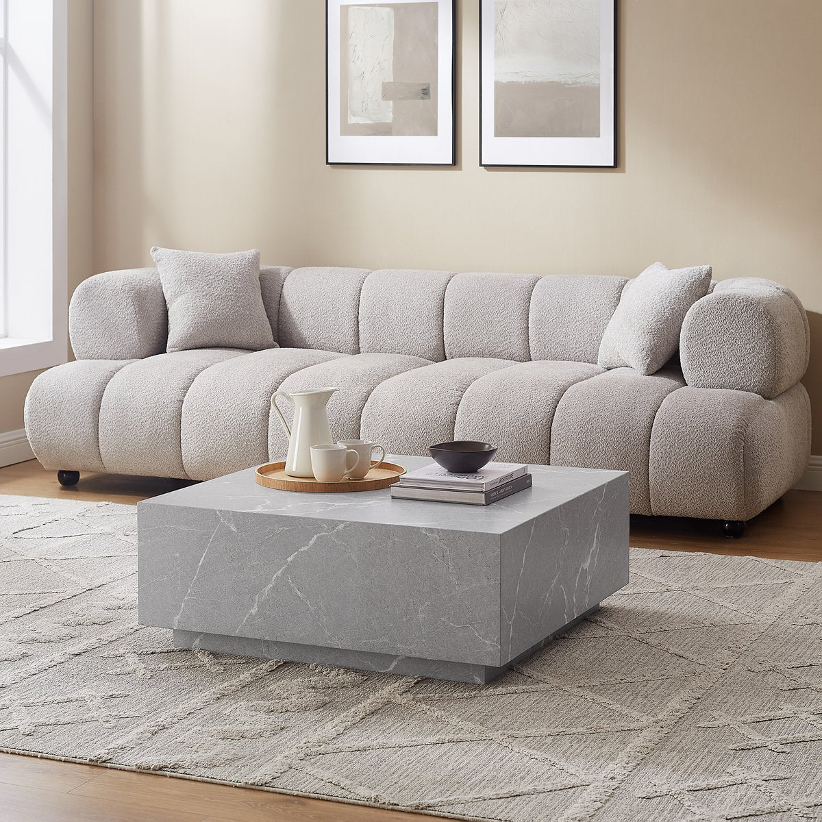 Salontafel grijs 90x90 cm
