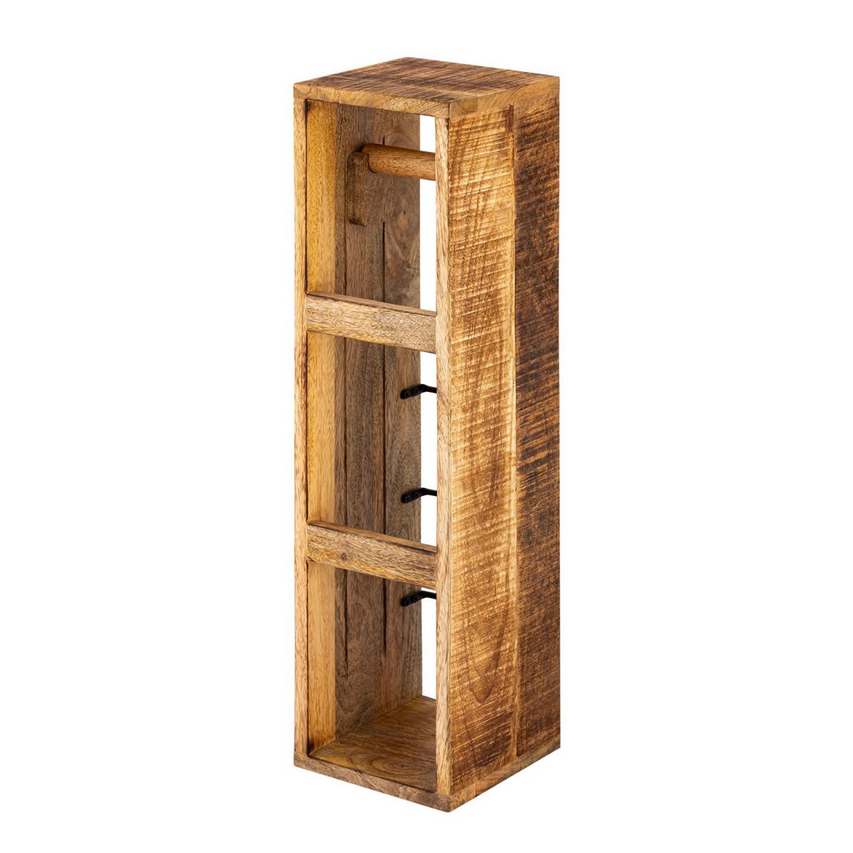 Toiletpapierhouder Toiletpapierhouder hout 17x17 H 65 cm mantelrol houder vierkant mango hout