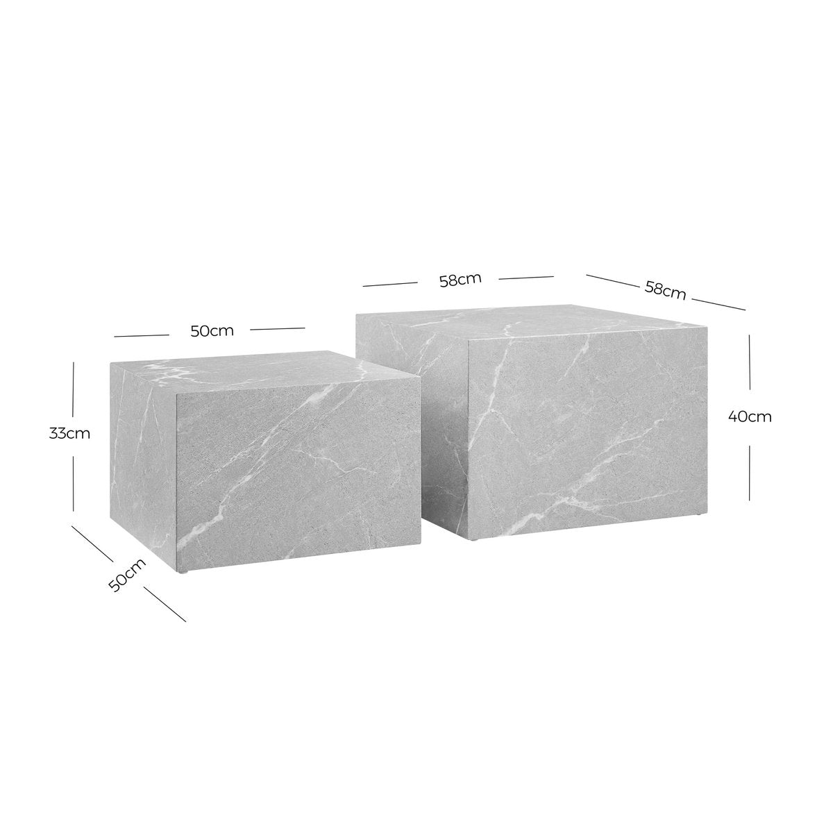 Salontafel grijs set van 2
