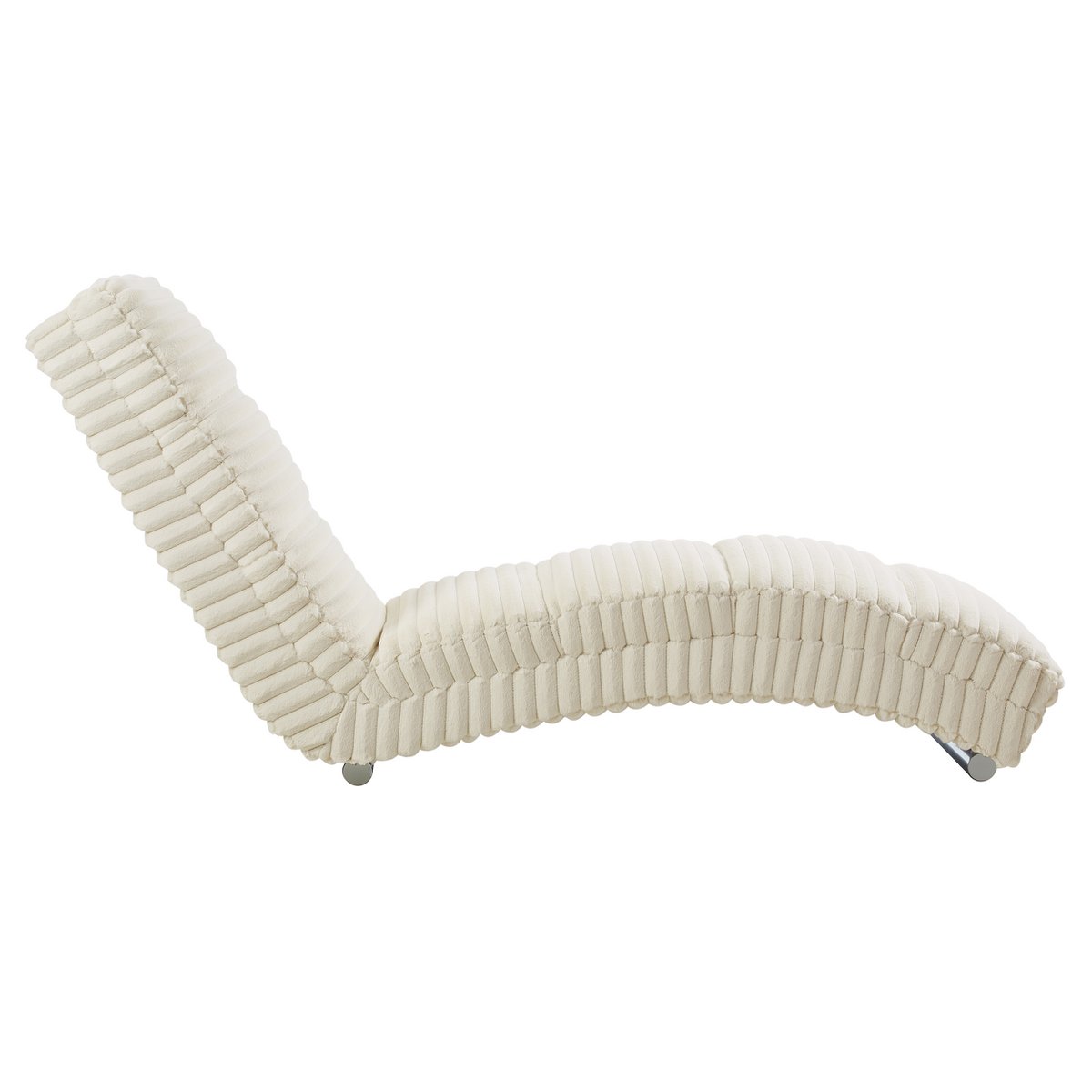 Chaiselongue plüschkoord beige