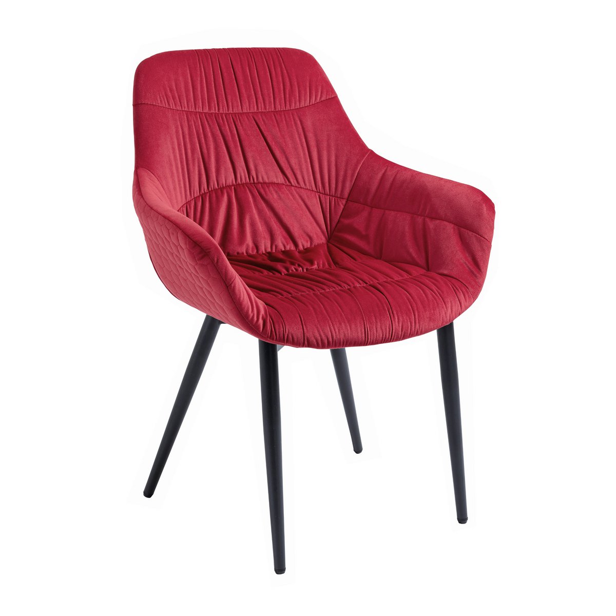 Fauteuil met honingraatstiksel in rood fluweel