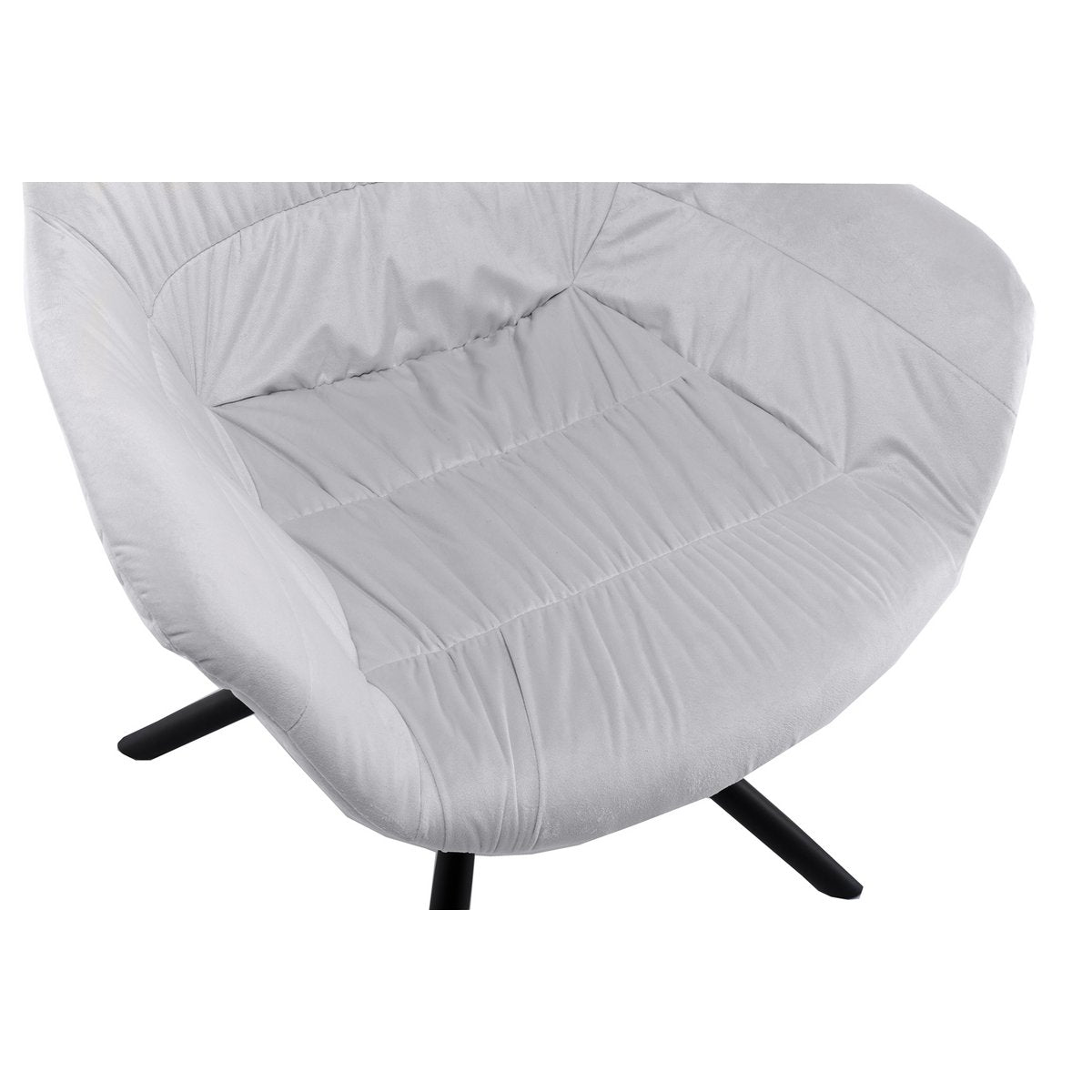 Fauteuil met honingraatstiksel in lichtgrijs fluweel